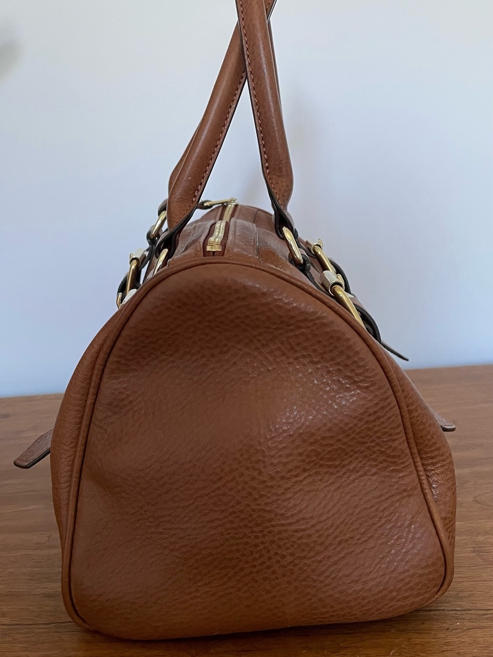 Longchamp x Kate Moss Gloucester Small Cognac Leather Satchel - Picture 3 of 12